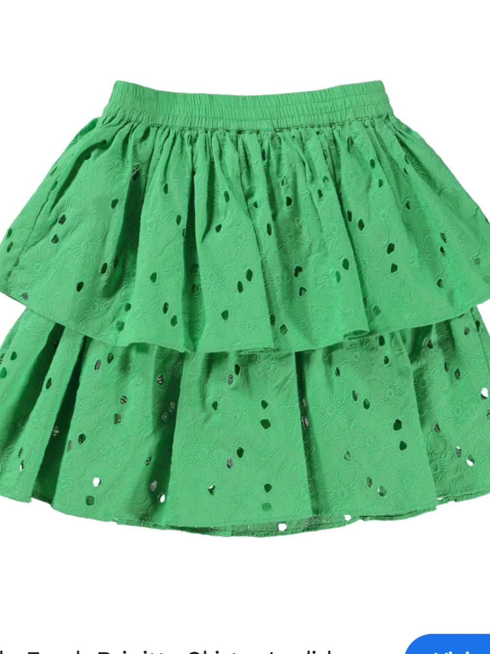 MOLO Brigitte Green Eyelet Tiered Skirt